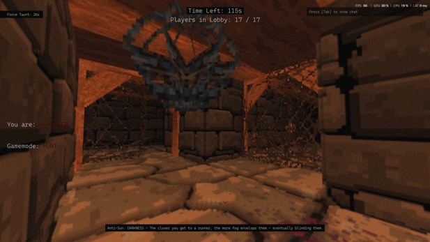 A stone dungeon corner with hanging chains and a skull.